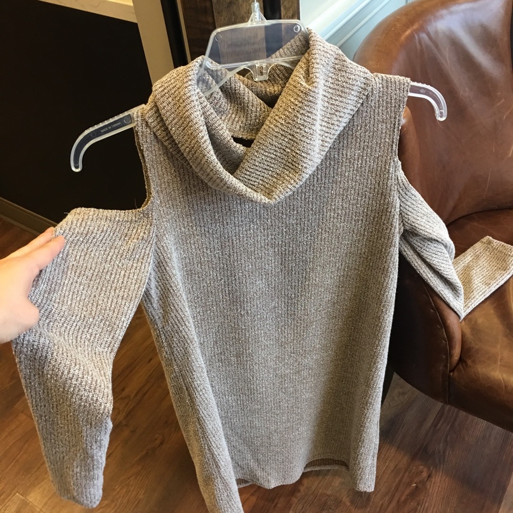 Cold Shoulder Turtle Neck Sweater Dress